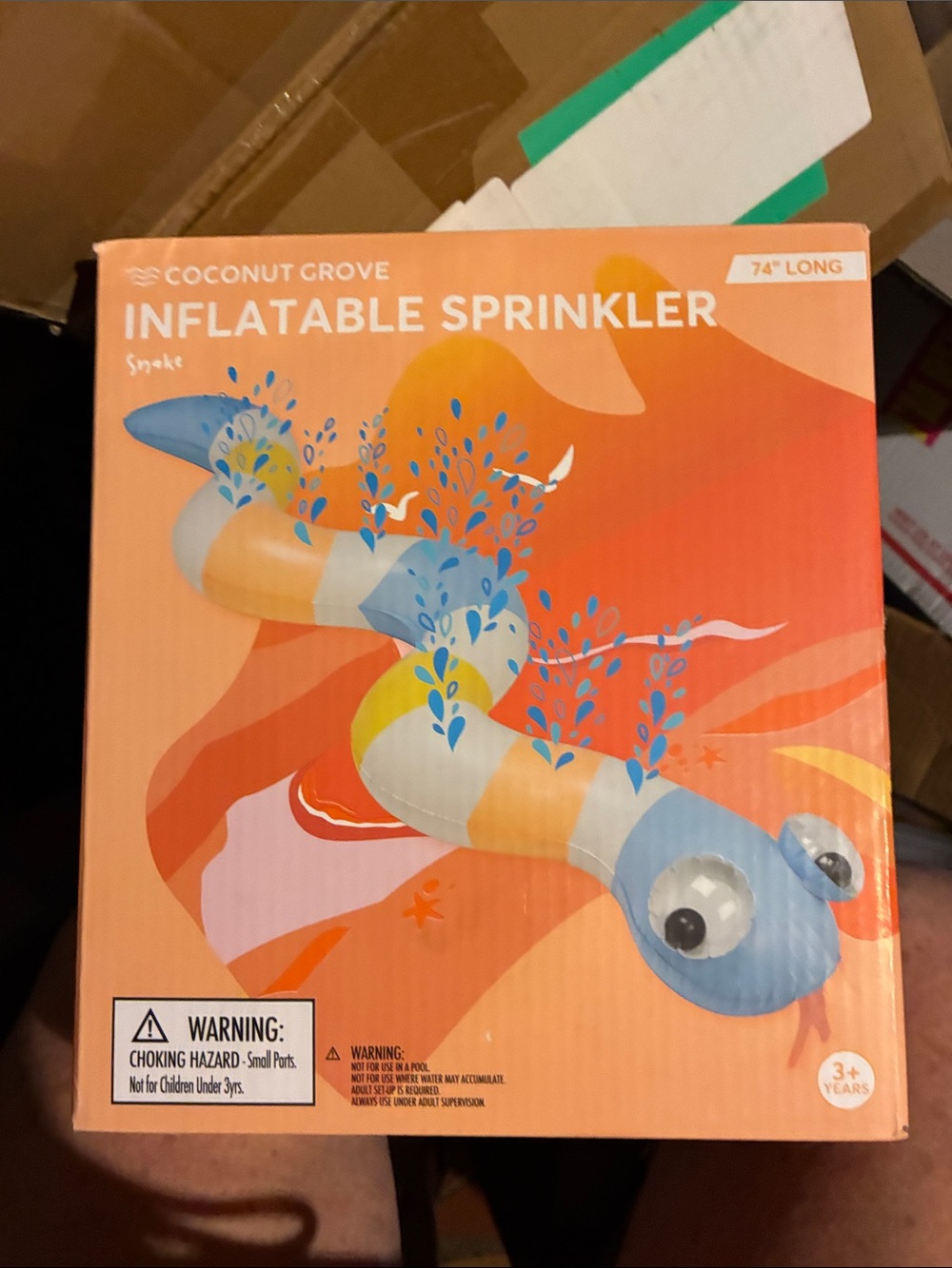 Blue & Yellow Inflatable Snake Sprinkler